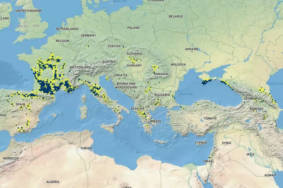 Xeranthemum cylindraceum Native Range