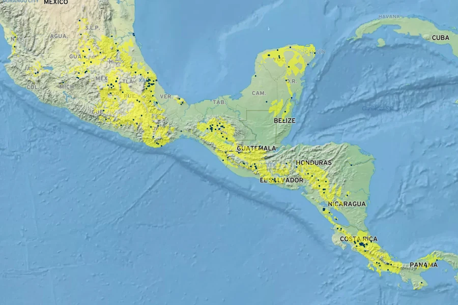 Yucca gigantea Native Range