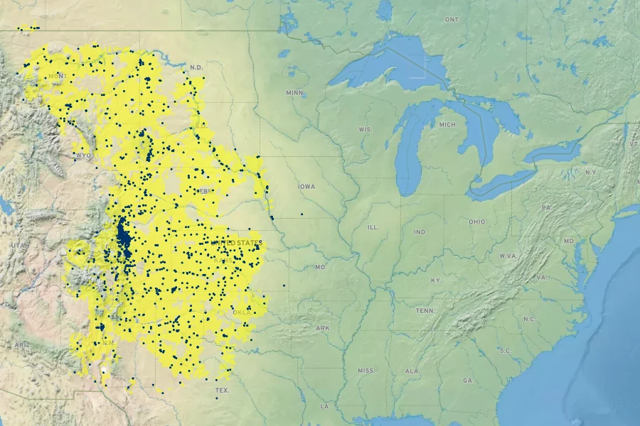 Yucca glauca Native Range