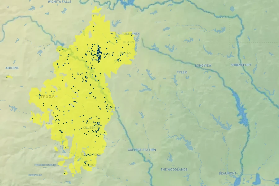 Yucca pallida Native Range