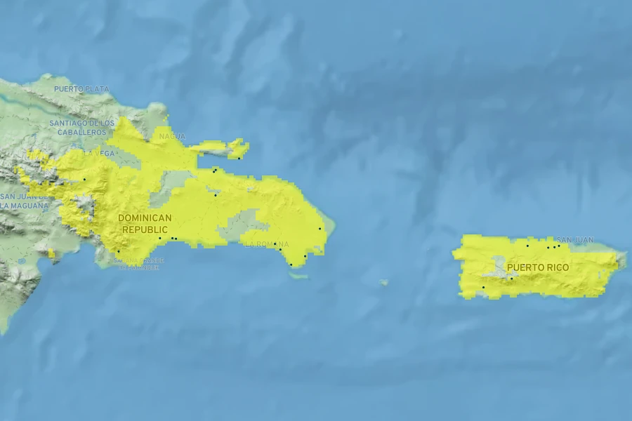 Zamia pumila Native Range