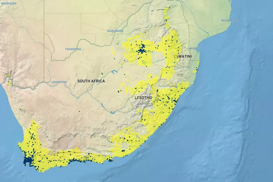 Zantedeschia aethiopica Native Range