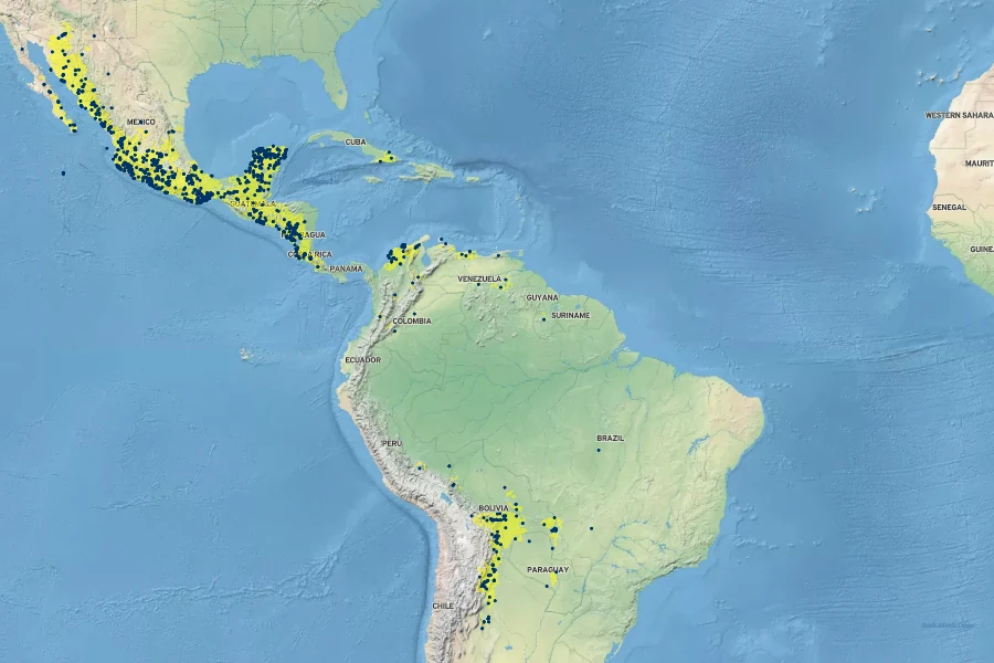 Zapoteca formosa Native Range