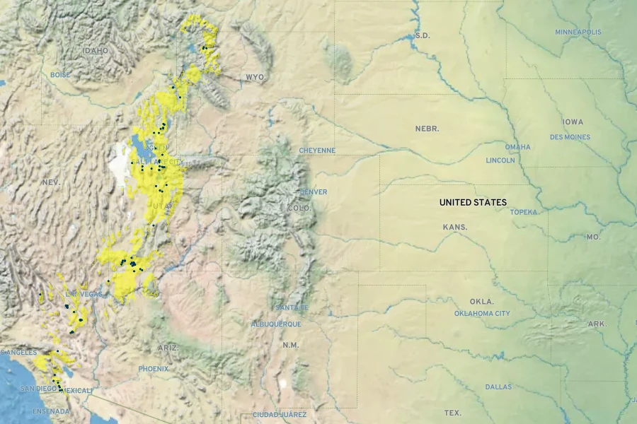 Zauschneria garrettii Native Range