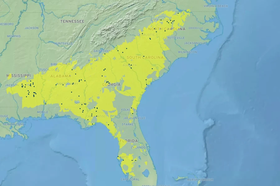 Zephyranthes atamasca Native Range