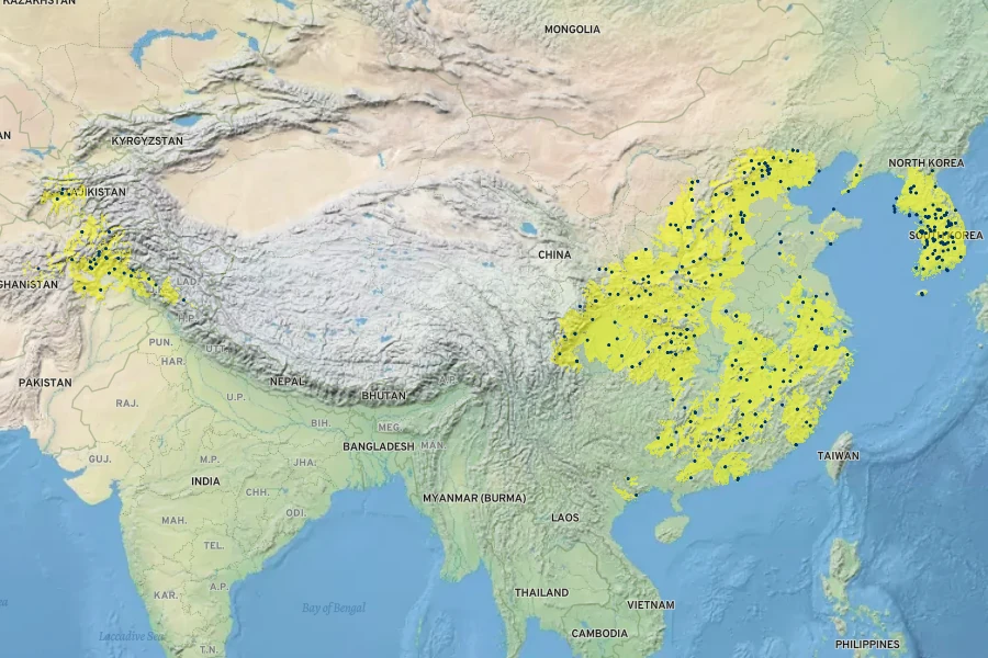 Ziziphus jujuba Native Range