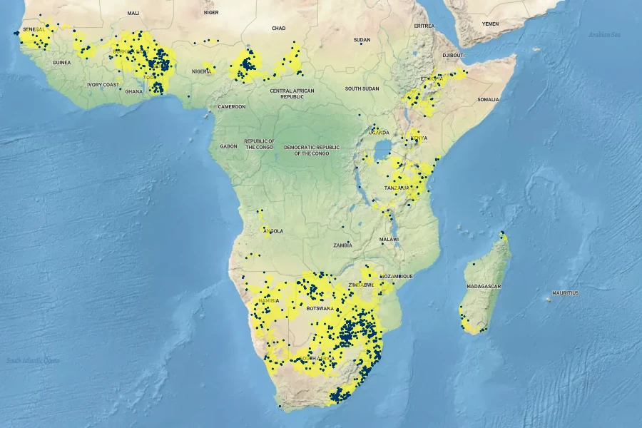 Ziziphus mucronata Native Range