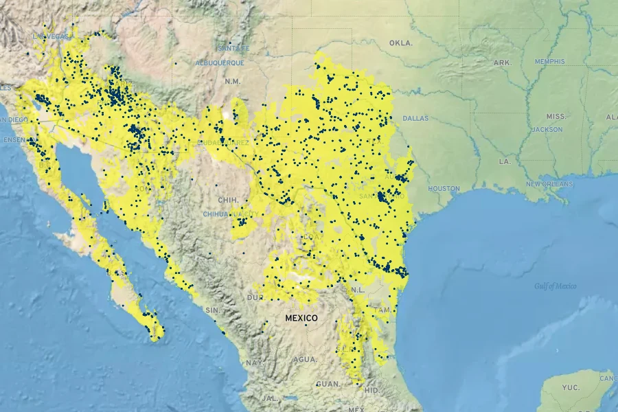 Ziziphus obtusifolia Native Range
