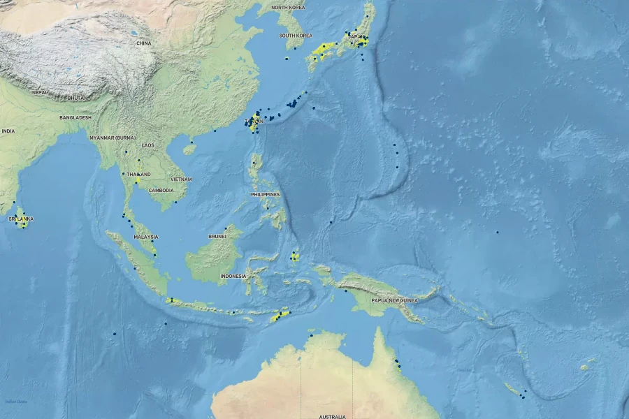 Zoysia matrella Native Range